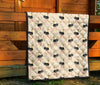 Ostrich Cute Pattern Print Quilt-grizzshop