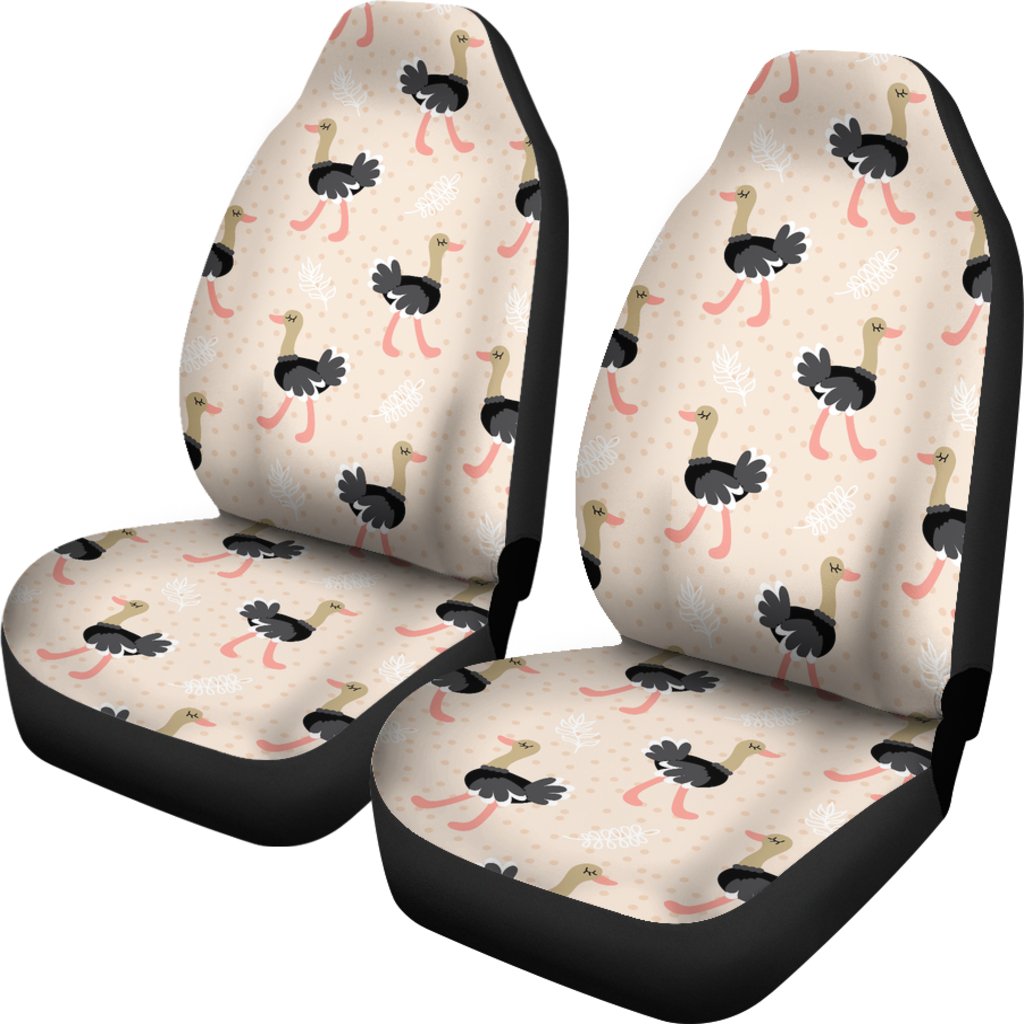 Ostrich Cute Pattern Print Universal Fit Car Seat Covers-grizzshop