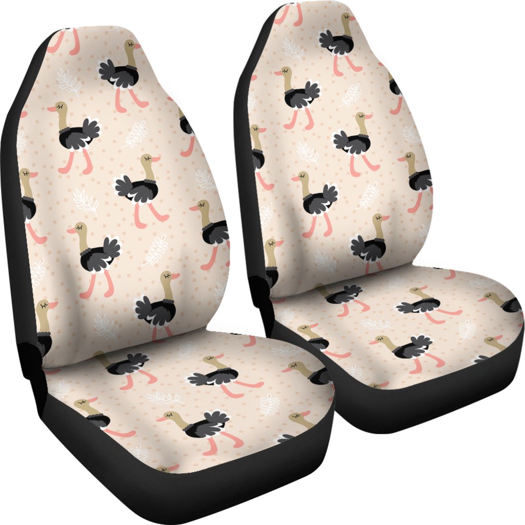 Ostrich Cute Pattern Print Universal Fit Car Seat Covers-grizzshop