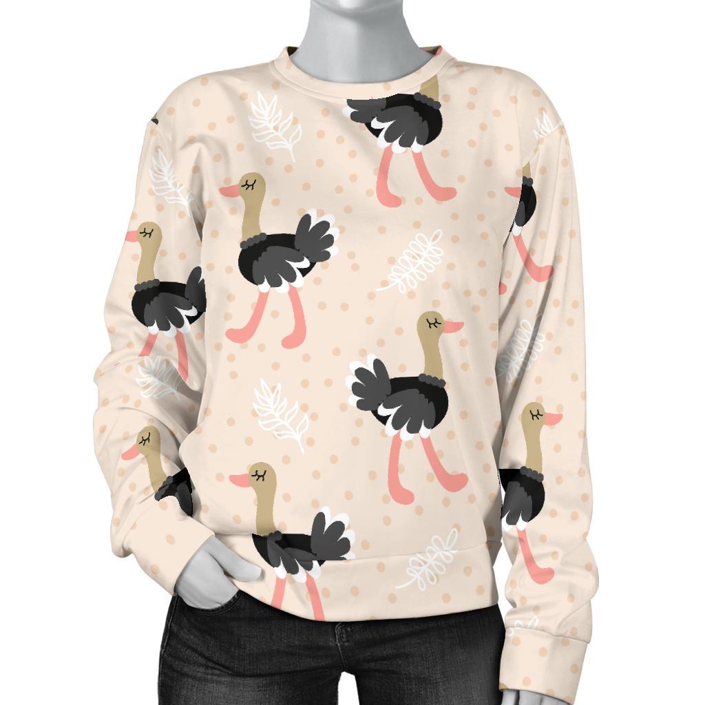 Ostrich Cute Pattern Print Women's Sweatshirt-grizzshop