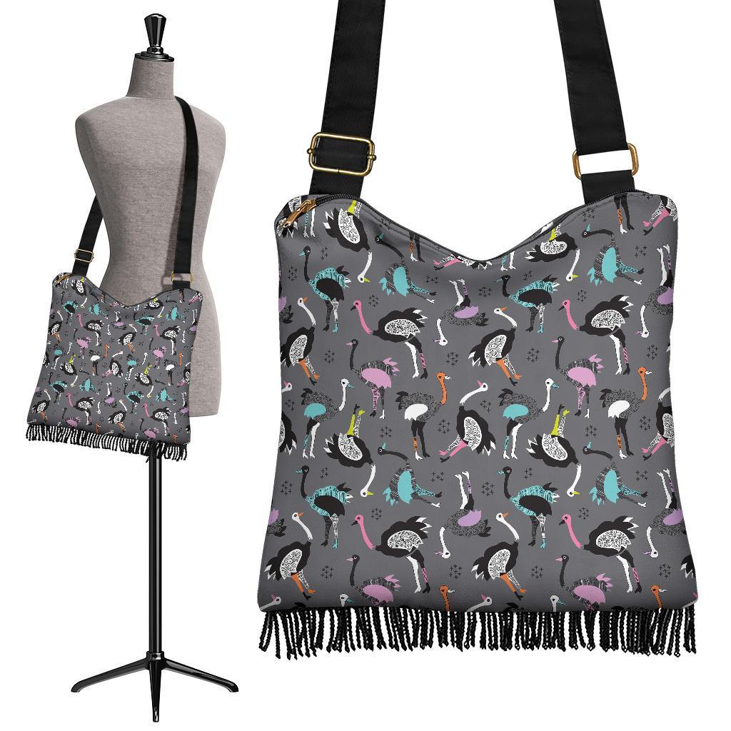 Ostrich Pattern Print Crossbody bags-grizzshop