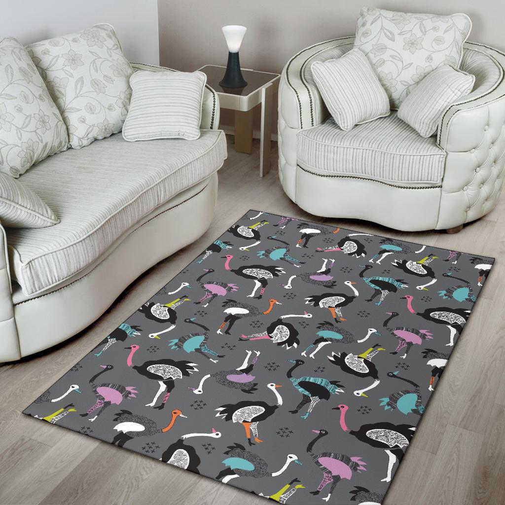 Ostrich Pattern Print Floor Mat-grizzshop