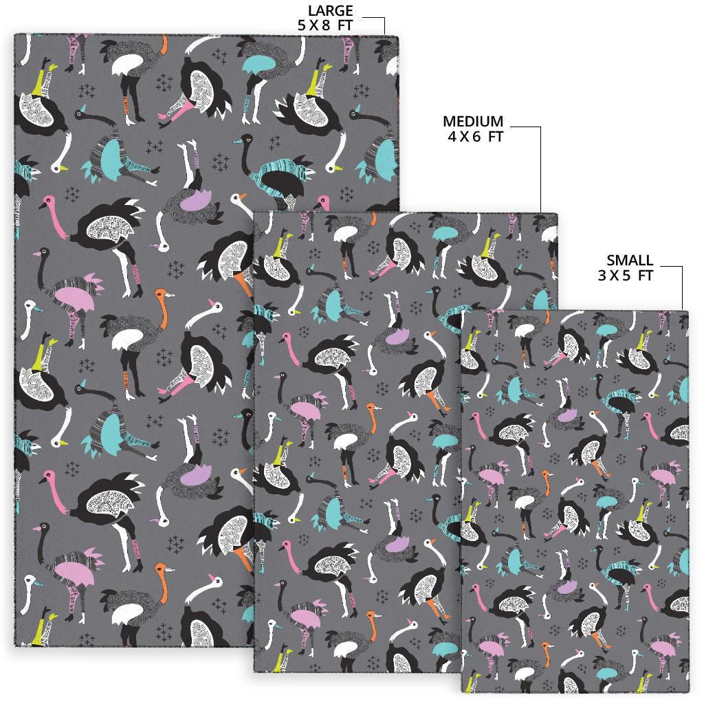 Ostrich Pattern Print Floor Mat-grizzshop