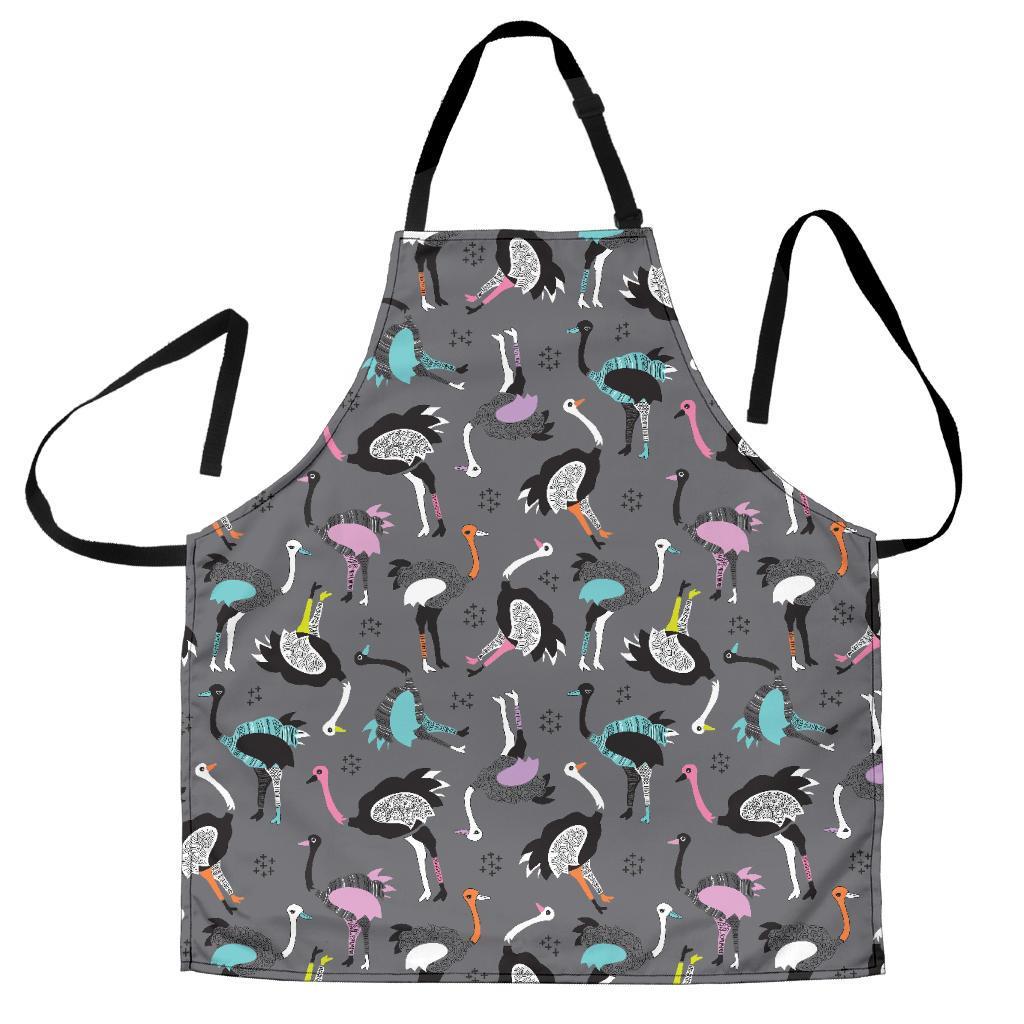 Ostrich Pattern Print Men's Apron-grizzshop