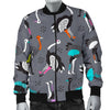 Ostrich Pattern Print Men's Bomber Jacket-grizzshop