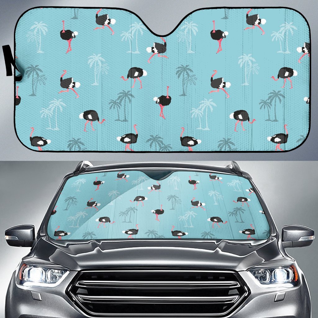 Ostrich Print Pattern Car Sun Shade-grizzshop