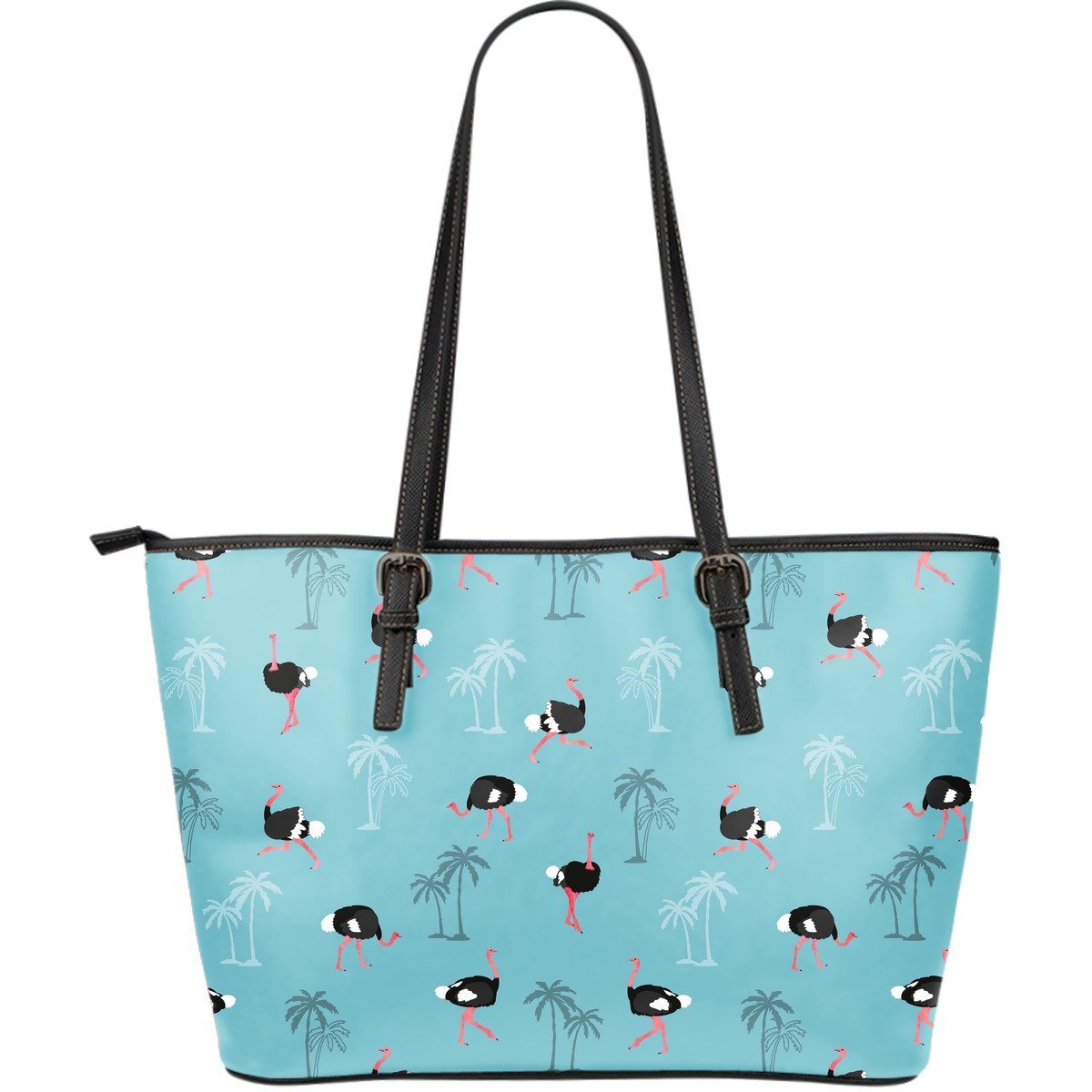 Ostrich Print Pattern Leather Tote Bag-grizzshop