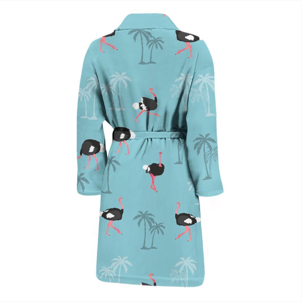 Ostrich Print Pattern Men Long Robe-grizzshop