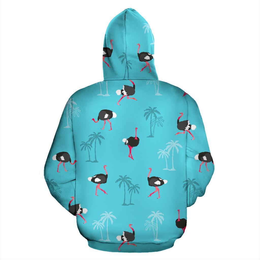 Ostrich Print Pattern Men Women Pullover Hoodie-grizzshop