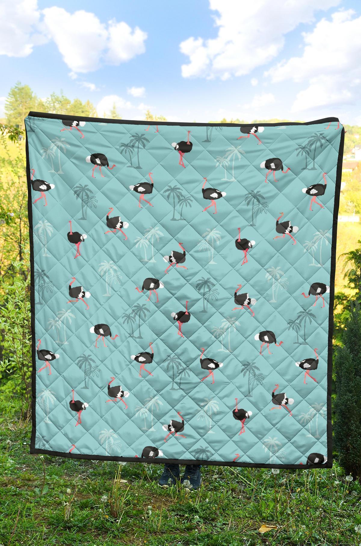 Ostrich Print Pattern Quilt-grizzshop