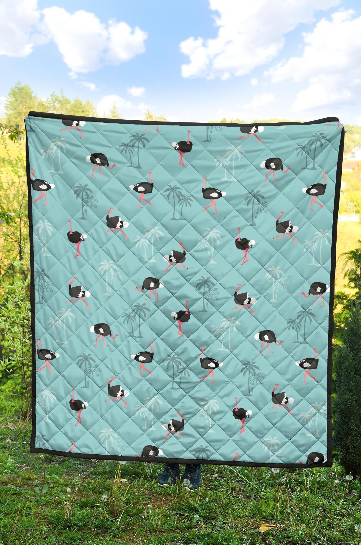 Ostrich Print Pattern Quilt-grizzshop