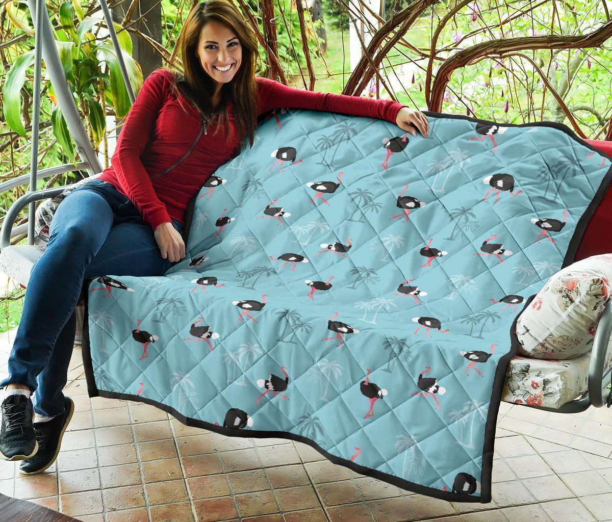 Ostrich Print Pattern Quilt-grizzshop