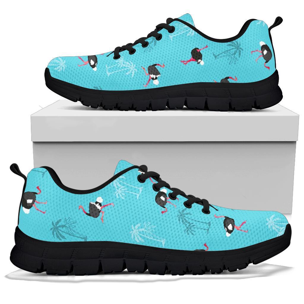 Ostrich Print Pattern Sneaker Shoes For Men Women-grizzshop