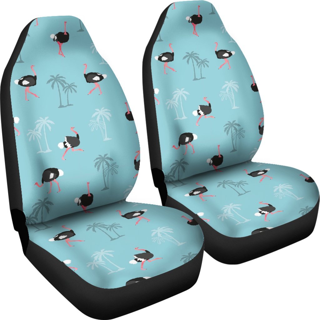 Ostrich Print Pattern Universal Fit Car Seat Covers-grizzshop