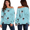 Ostrich Print Pattern Women Off Shoulder Sweatshirt-grizzshop