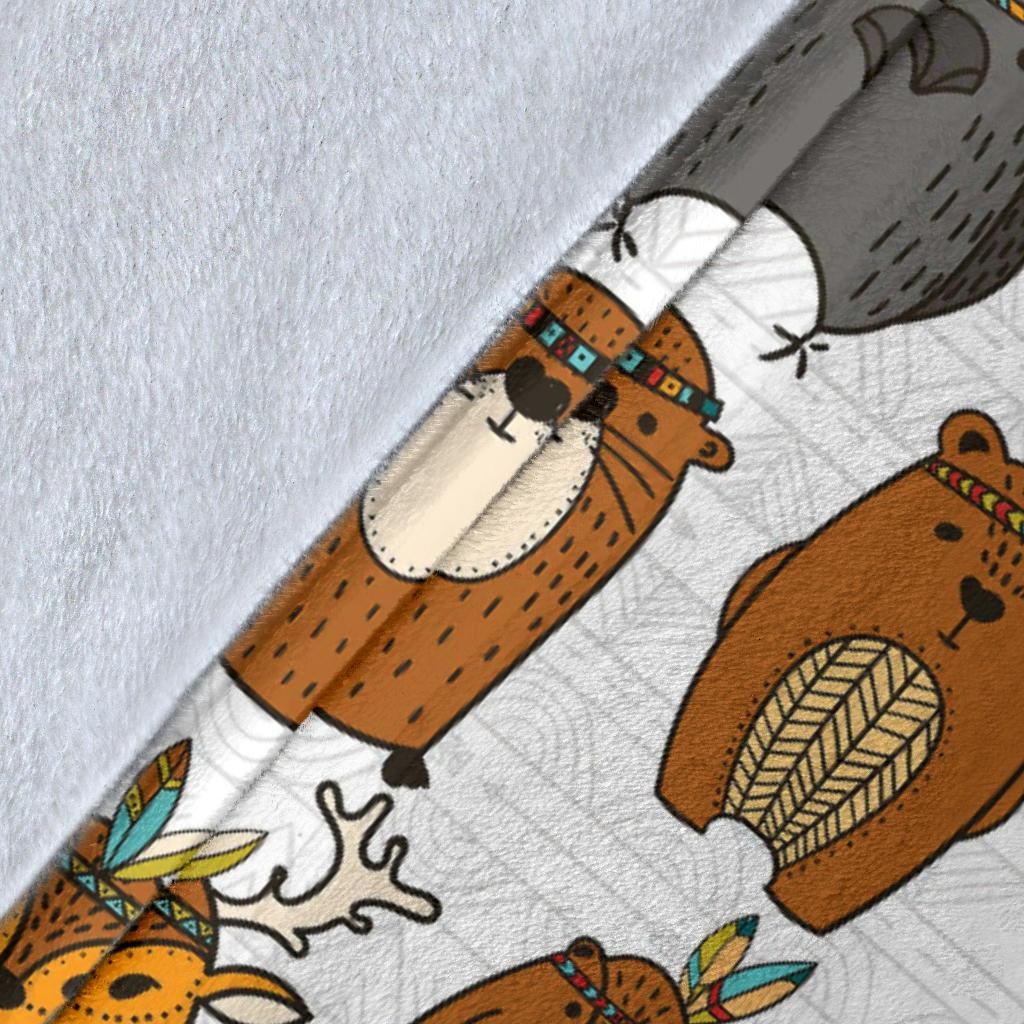 Otter Animal Family Pattern Print Blanket-grizzshop