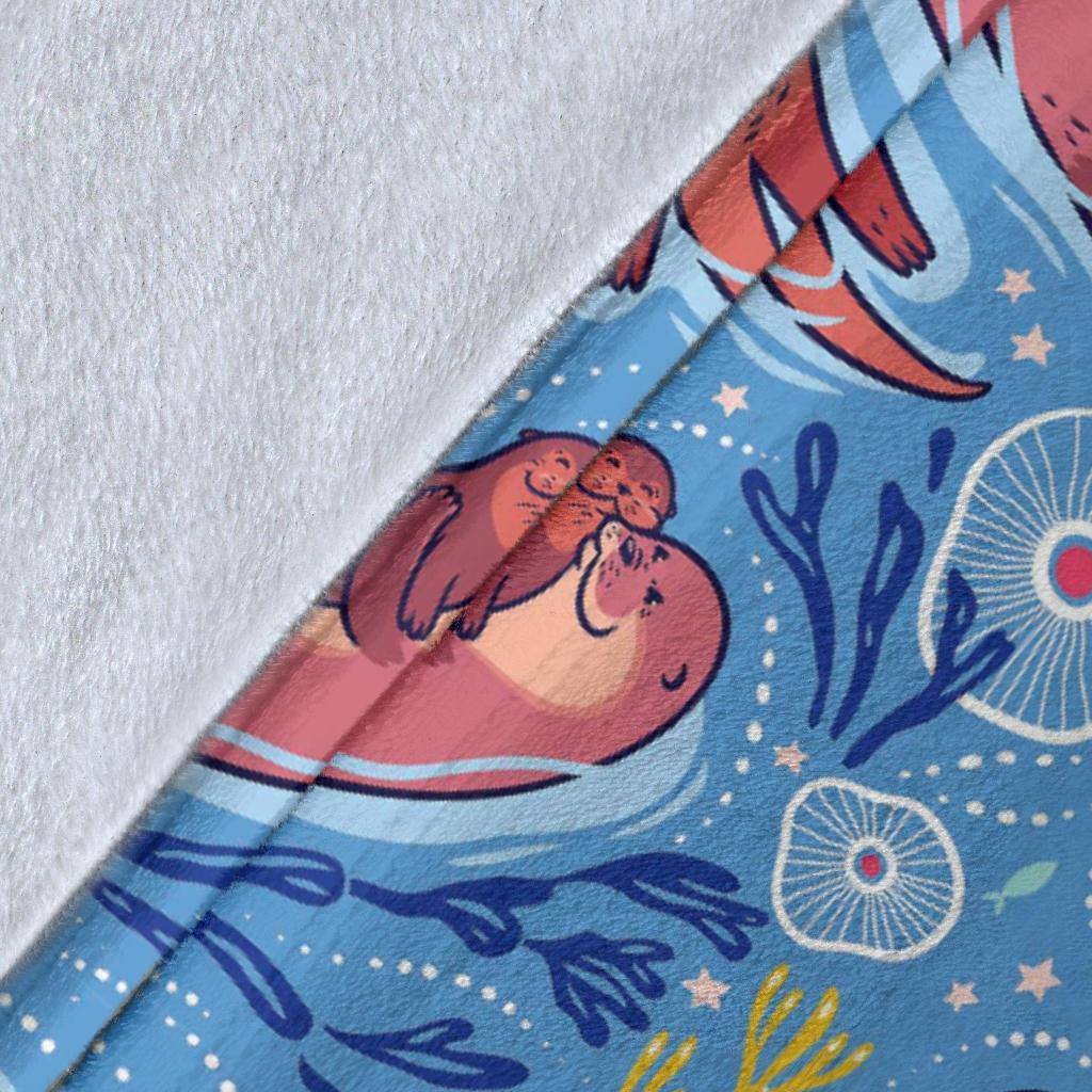 Otter Pattern Print Blanket-grizzshop