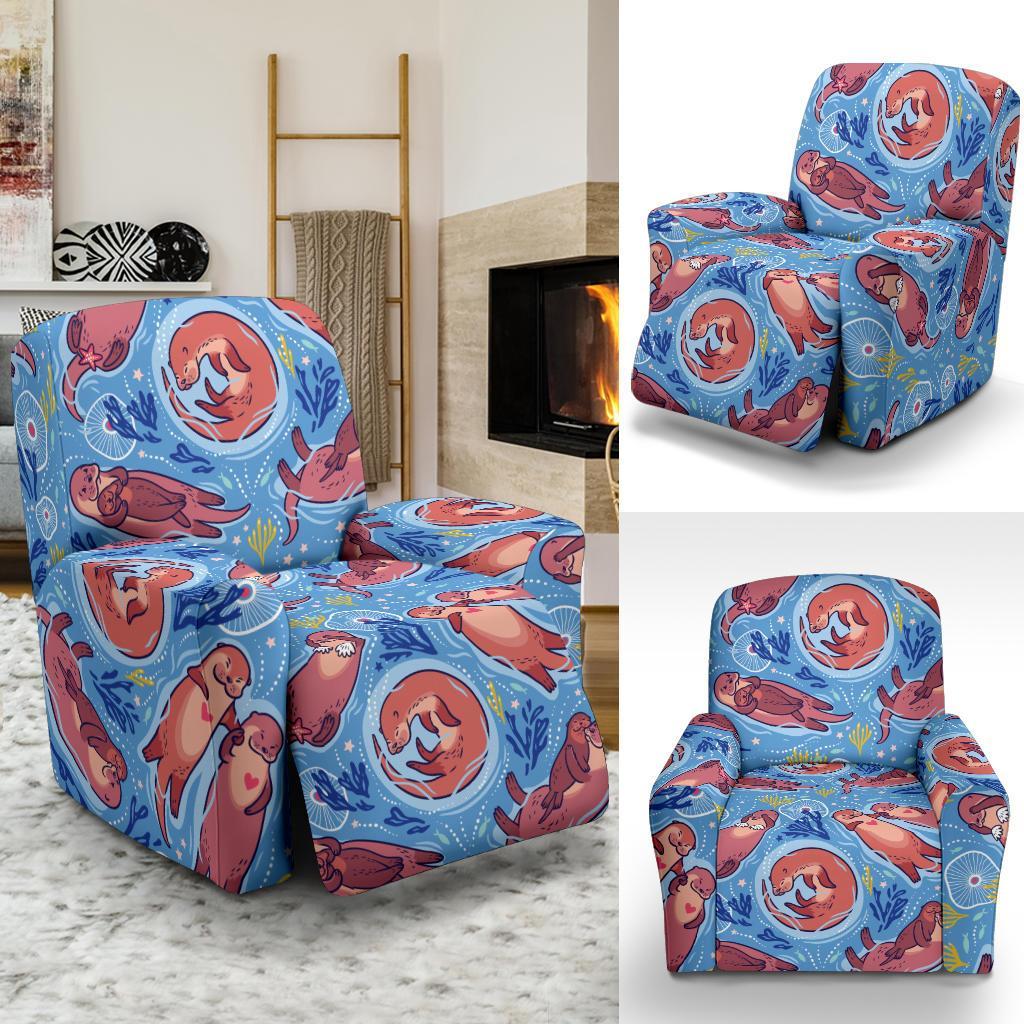 Otter Pattern Print Recliner Cover-grizzshop