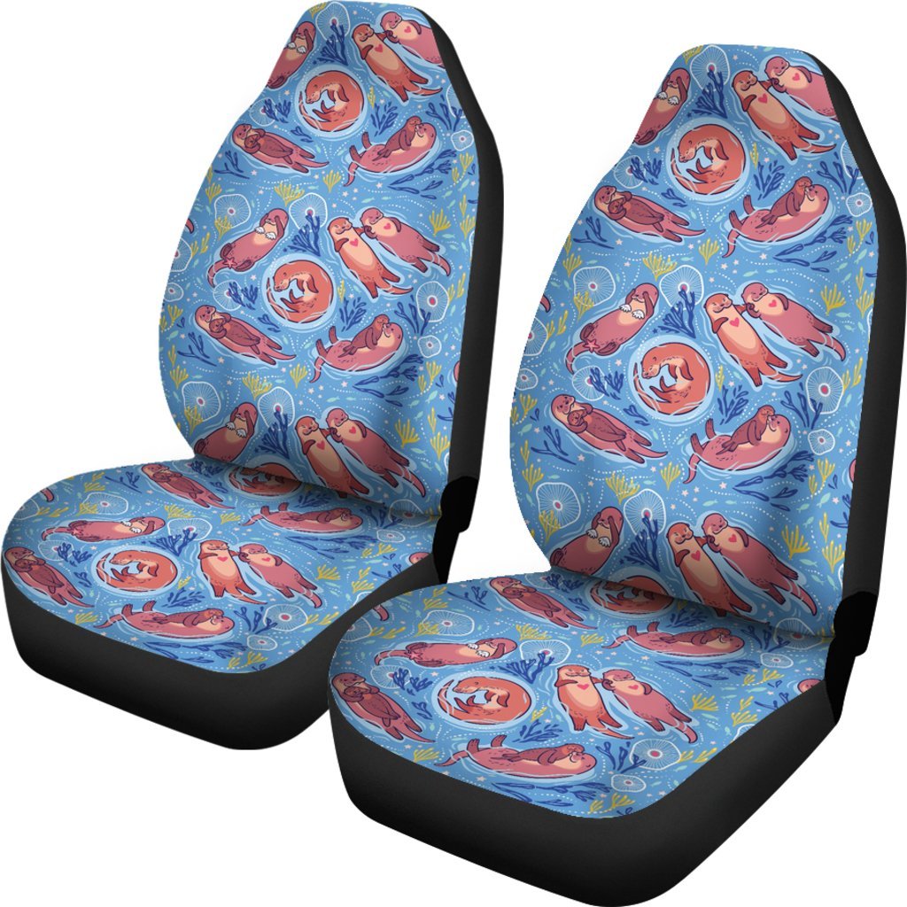 Otter Pattern Print Universal Fit Car Seat Cover-grizzshop
