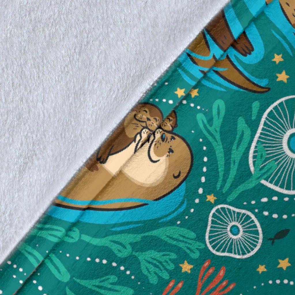 Otter Print Pattern Blanket-grizzshop