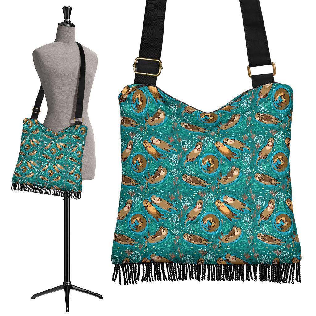 Otter Print Pattern Crossbody Bags-grizzshop