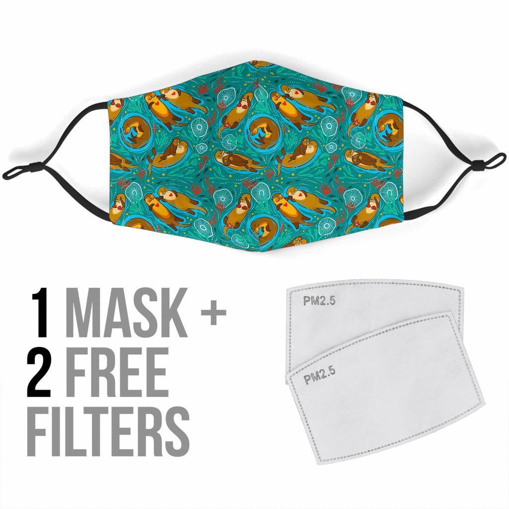 Otter Print Pattern Face Mask-grizzshop