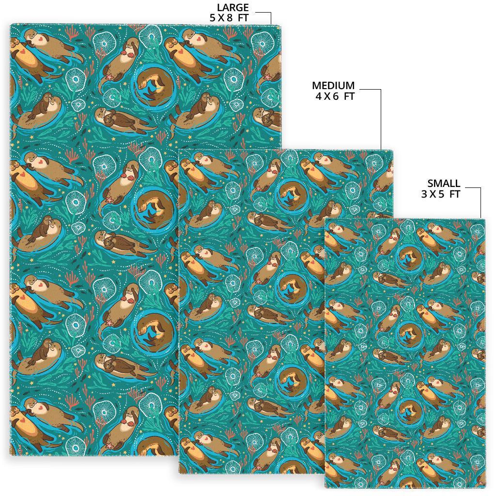 Otter Print Pattern Floor Mat-grizzshop