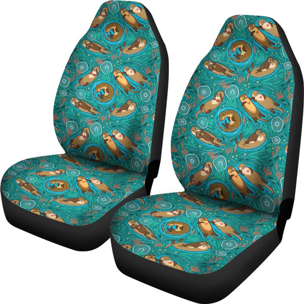 Otter Print Pattern Universal Fit Car Seat Cover-grizzshop