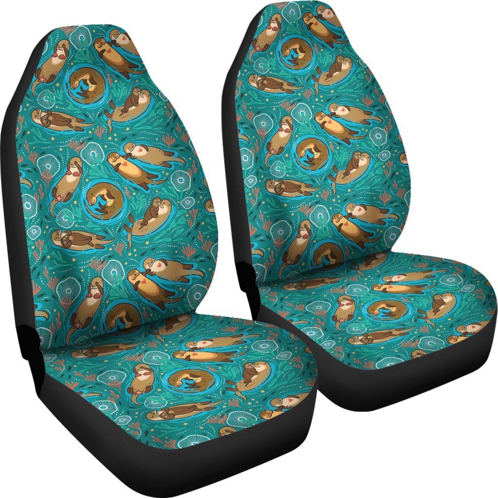 Otter Print Pattern Universal Fit Car Seat Cover-grizzshop