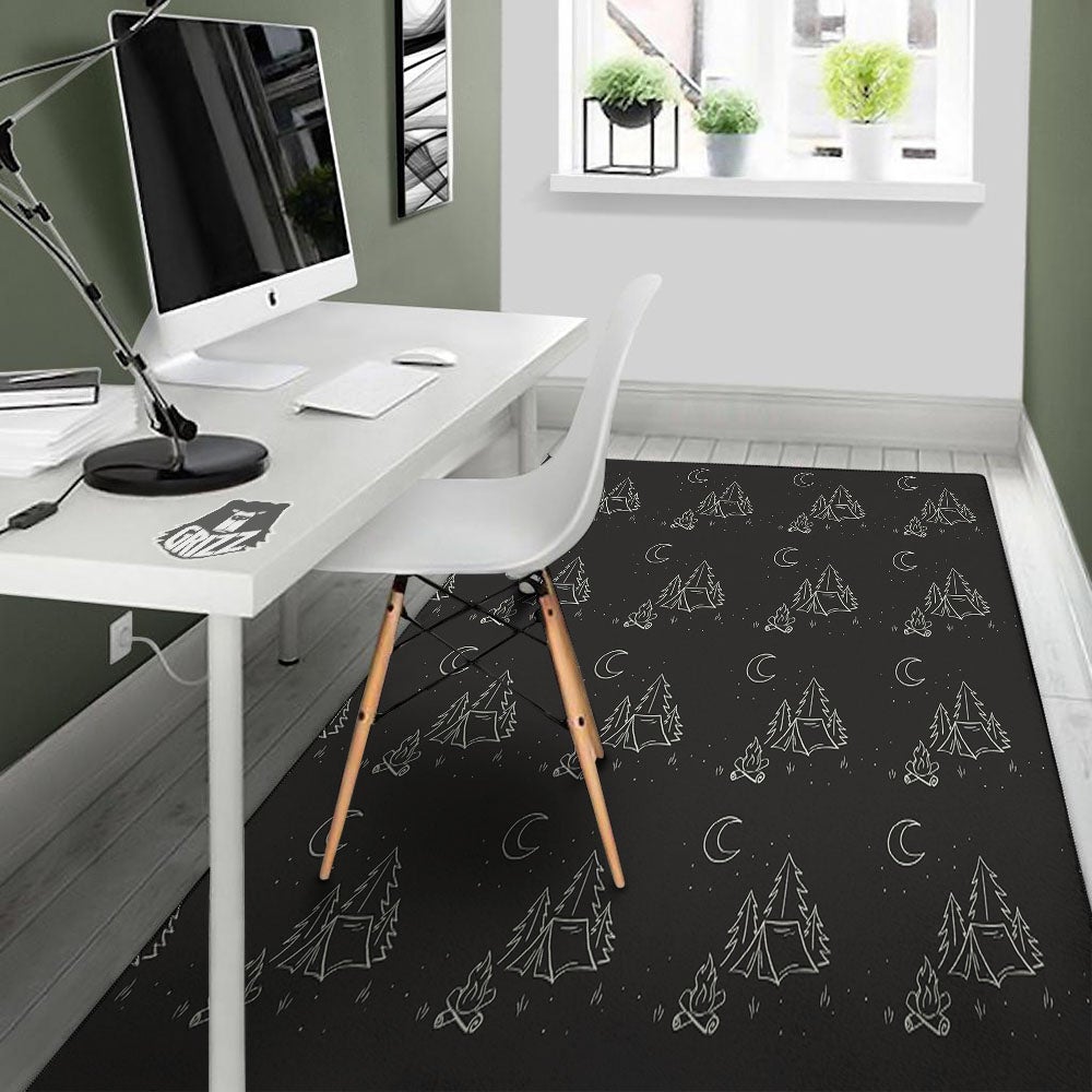 Outdoor Camping Print Pattern Floor Mat-grizzshop
