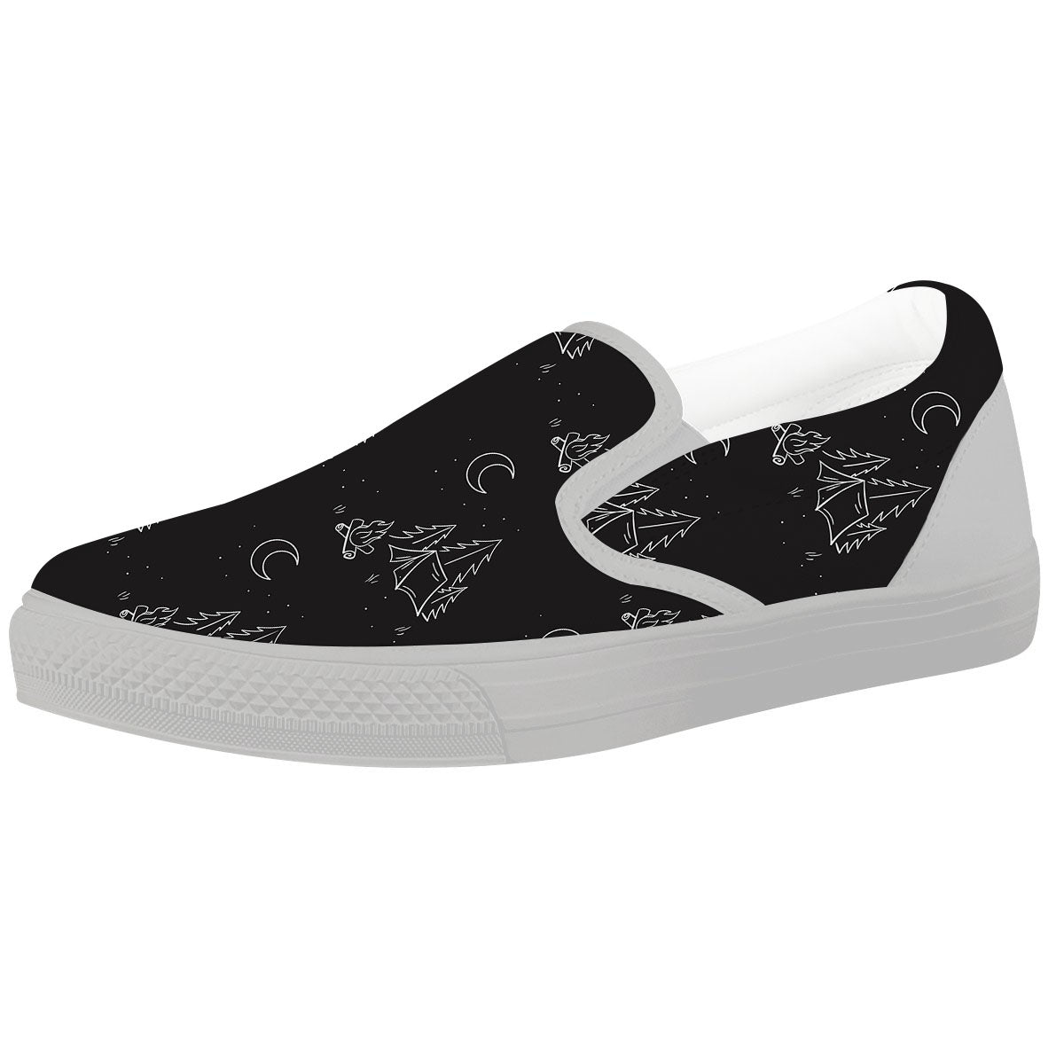 Outdoor Camping Print Pattern White Slip On Shoes-grizzshop