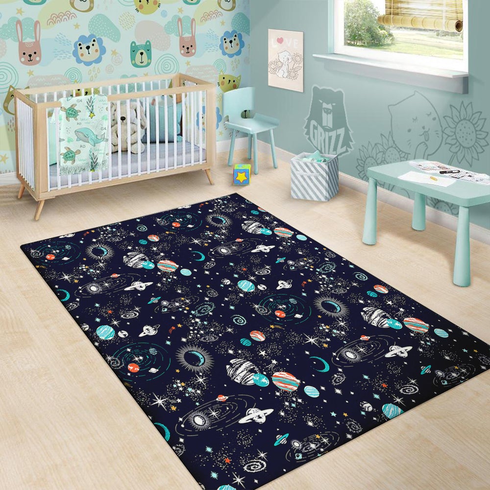 Outer Galaxy Space Universe Print Pattern Floor Mat-grizzshop