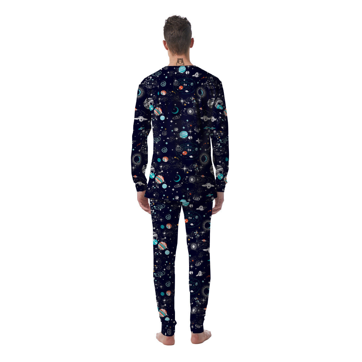 Outer Galaxy Space Universe Print Pattern Men's Pajamas-grizzshop
