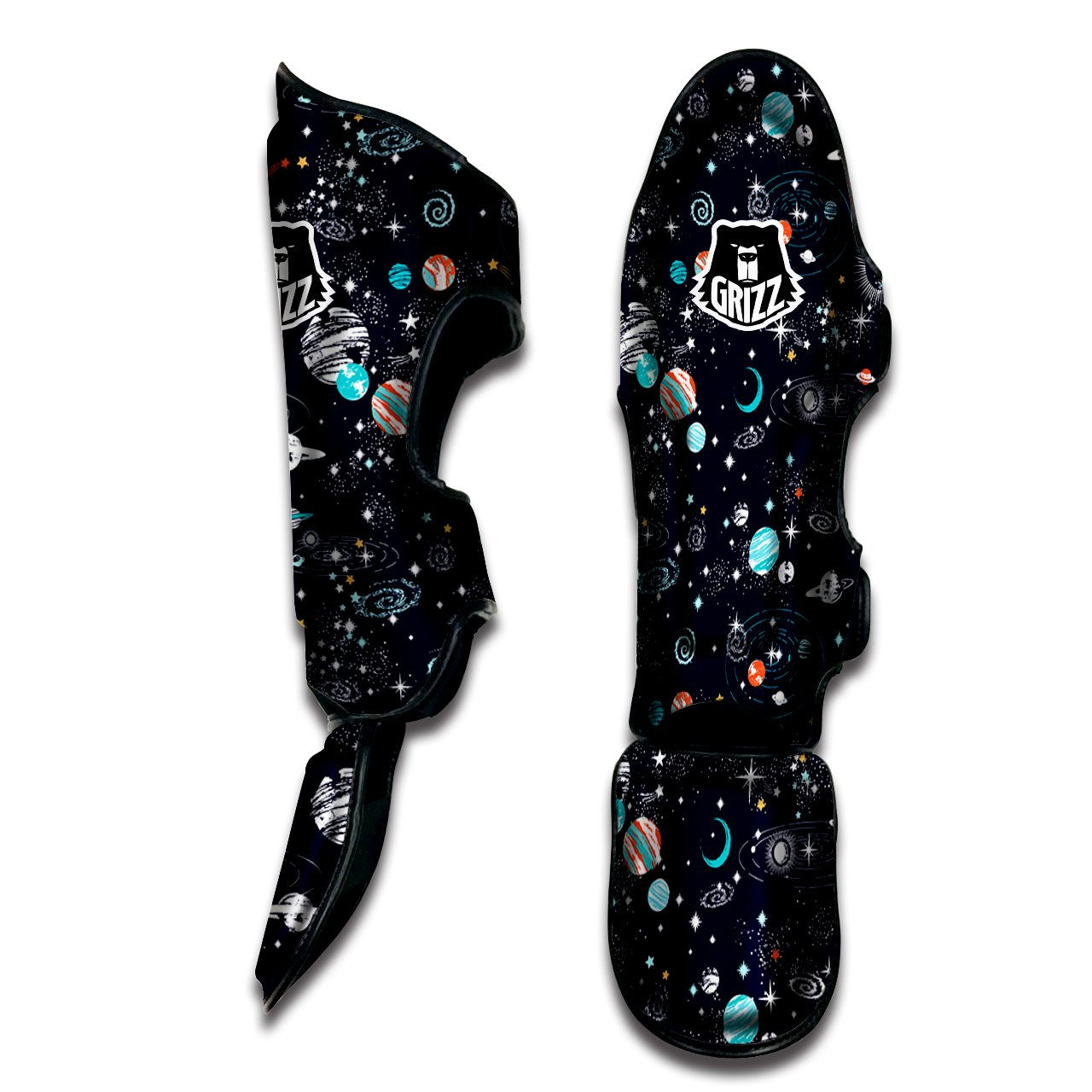 Outer Galaxy Space Universe Print Pattern Muay Thai Shin Guards-grizzshop