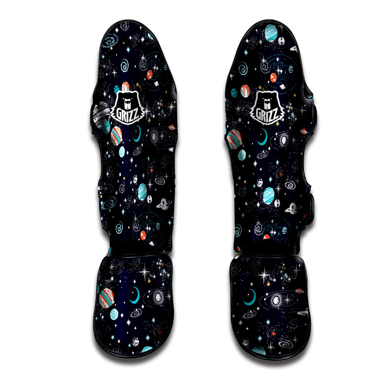 Outer Galaxy Space Universe Print Pattern Muay Thai Shin Guards-grizzshop