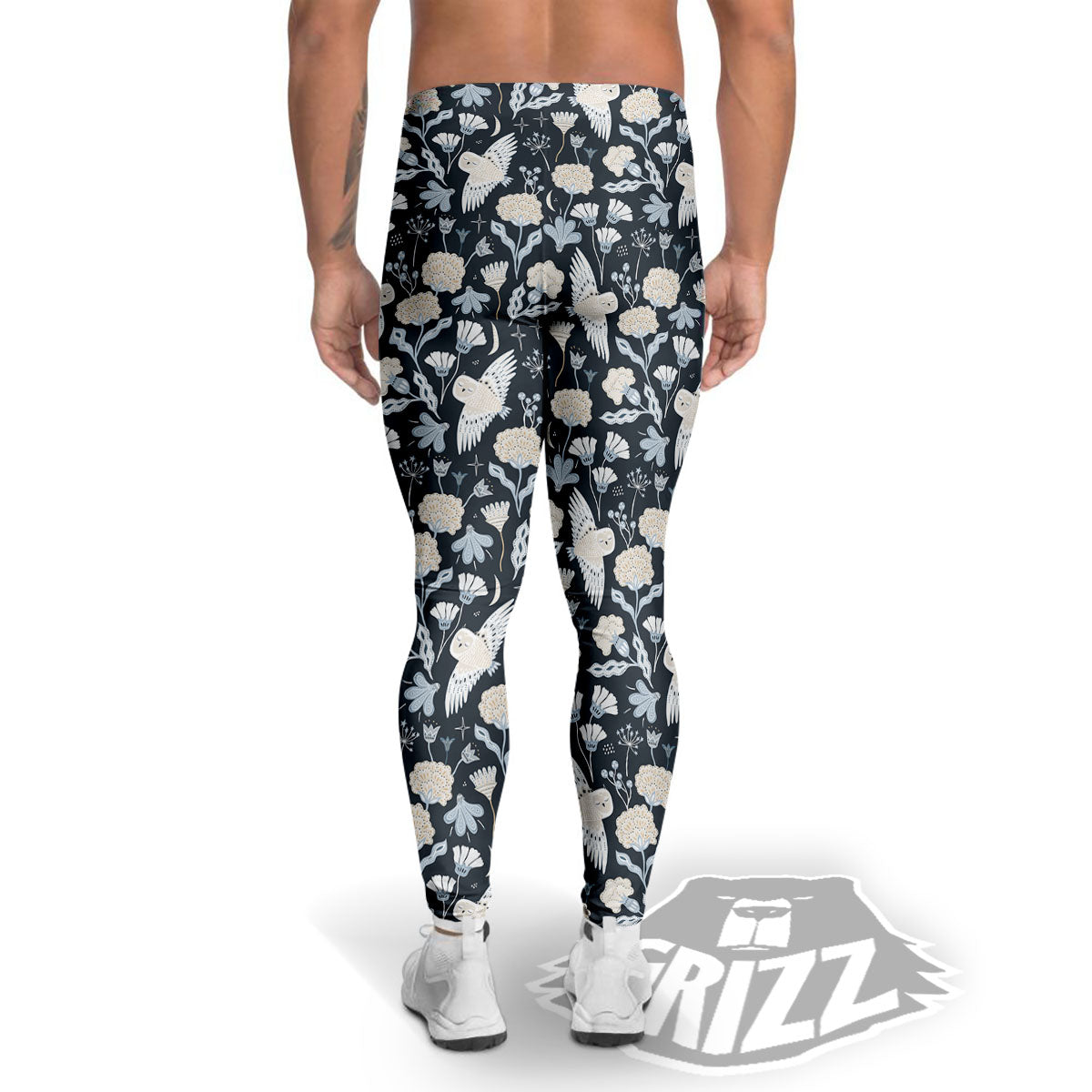 Owl Bohemian Print Pattern Men's Leggings-grizzshop