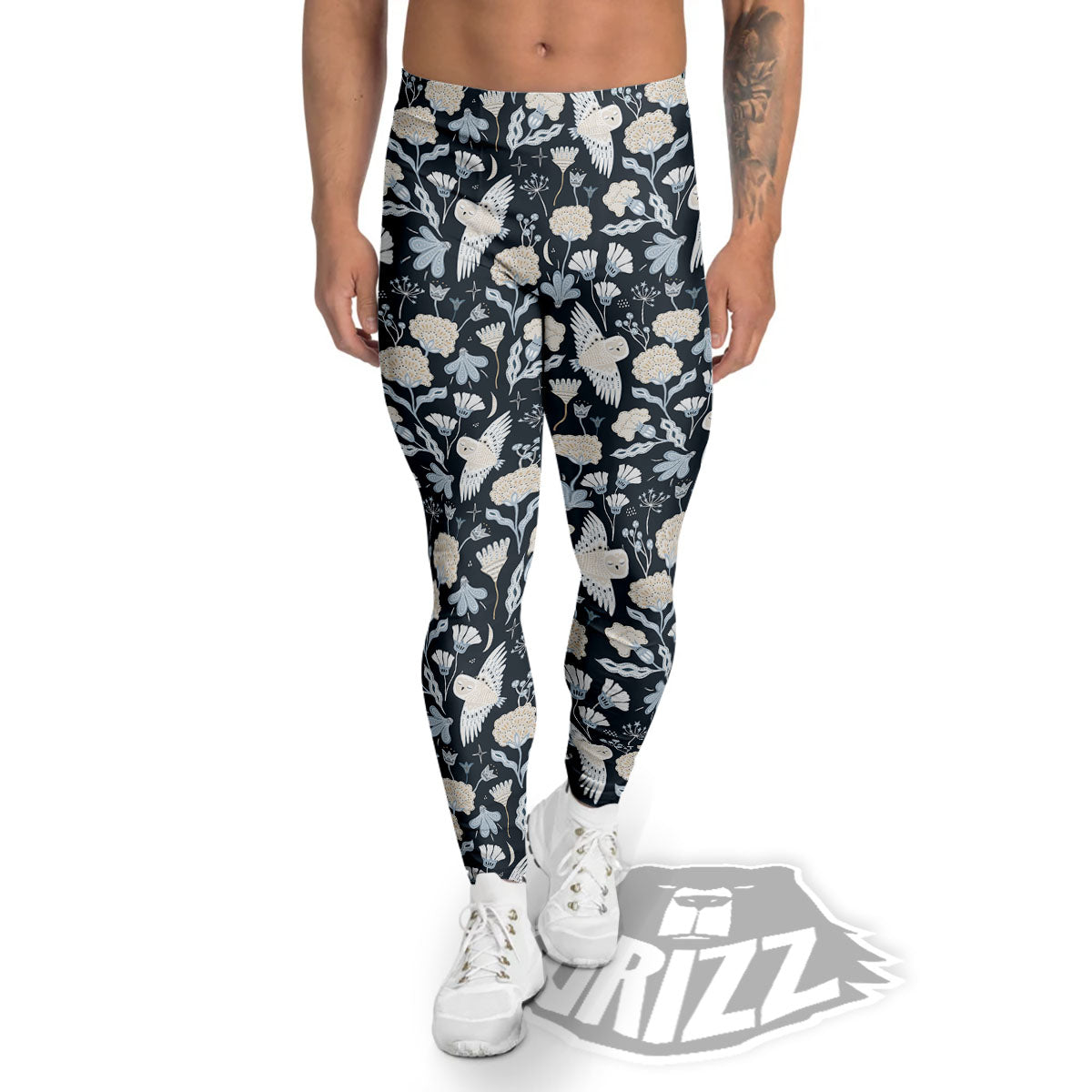 Owl Bohemian Print Pattern Men's Leggings-grizzshop