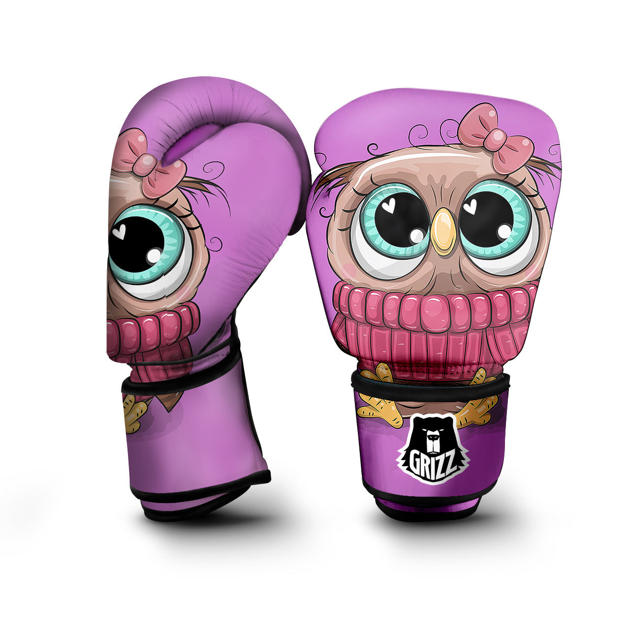 Owl Cute Print Boxing Gloves-grizzshop
