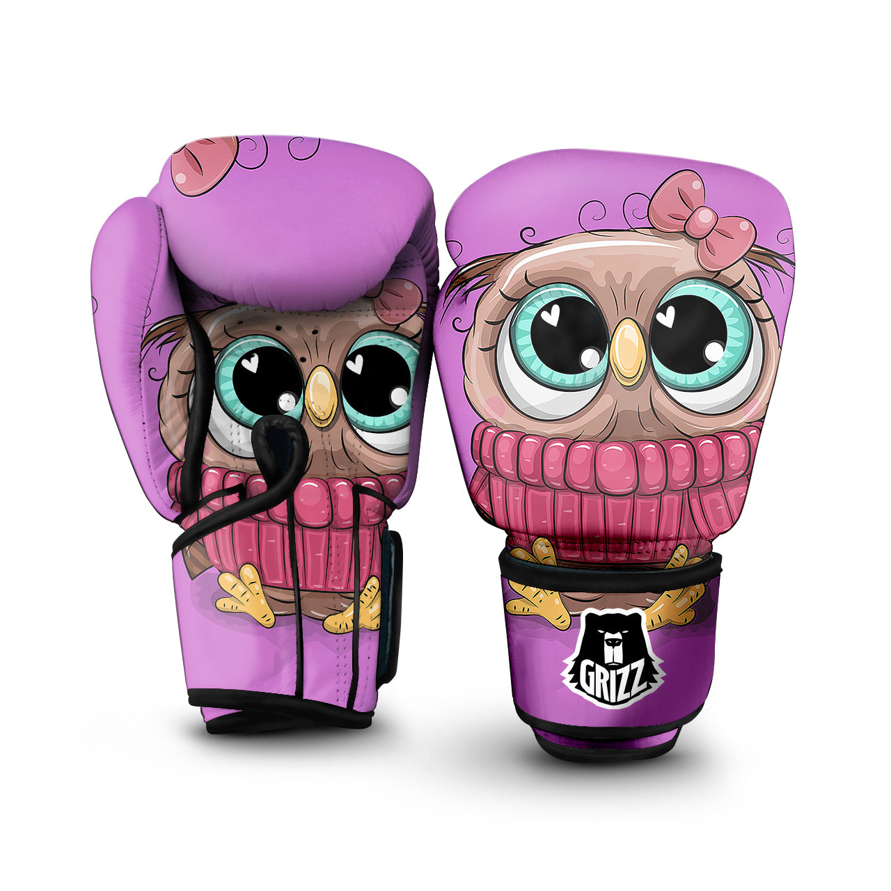 Owl Cute Print Boxing Gloves-grizzshop