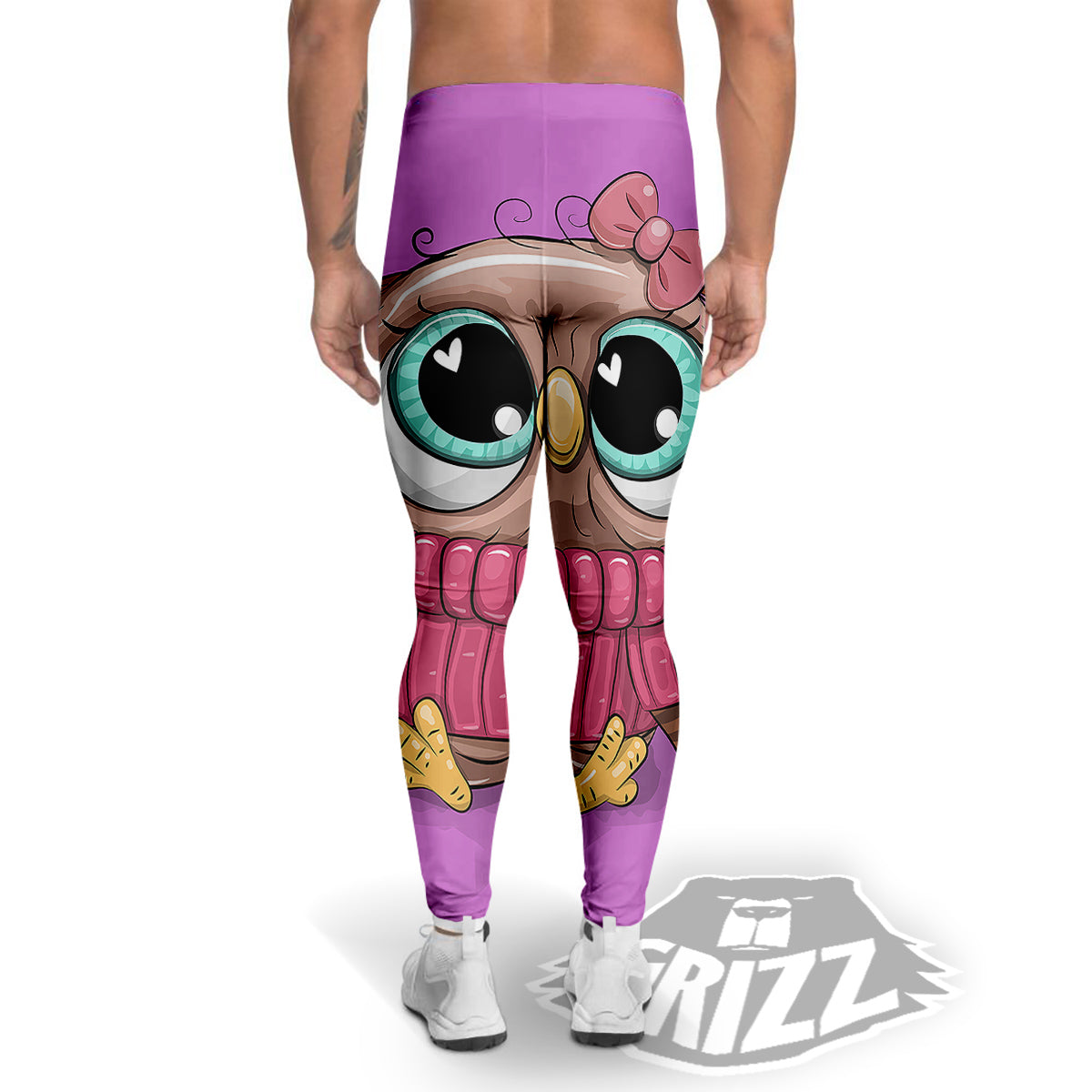 Owl Cute Print Men's Leggings-grizzshop