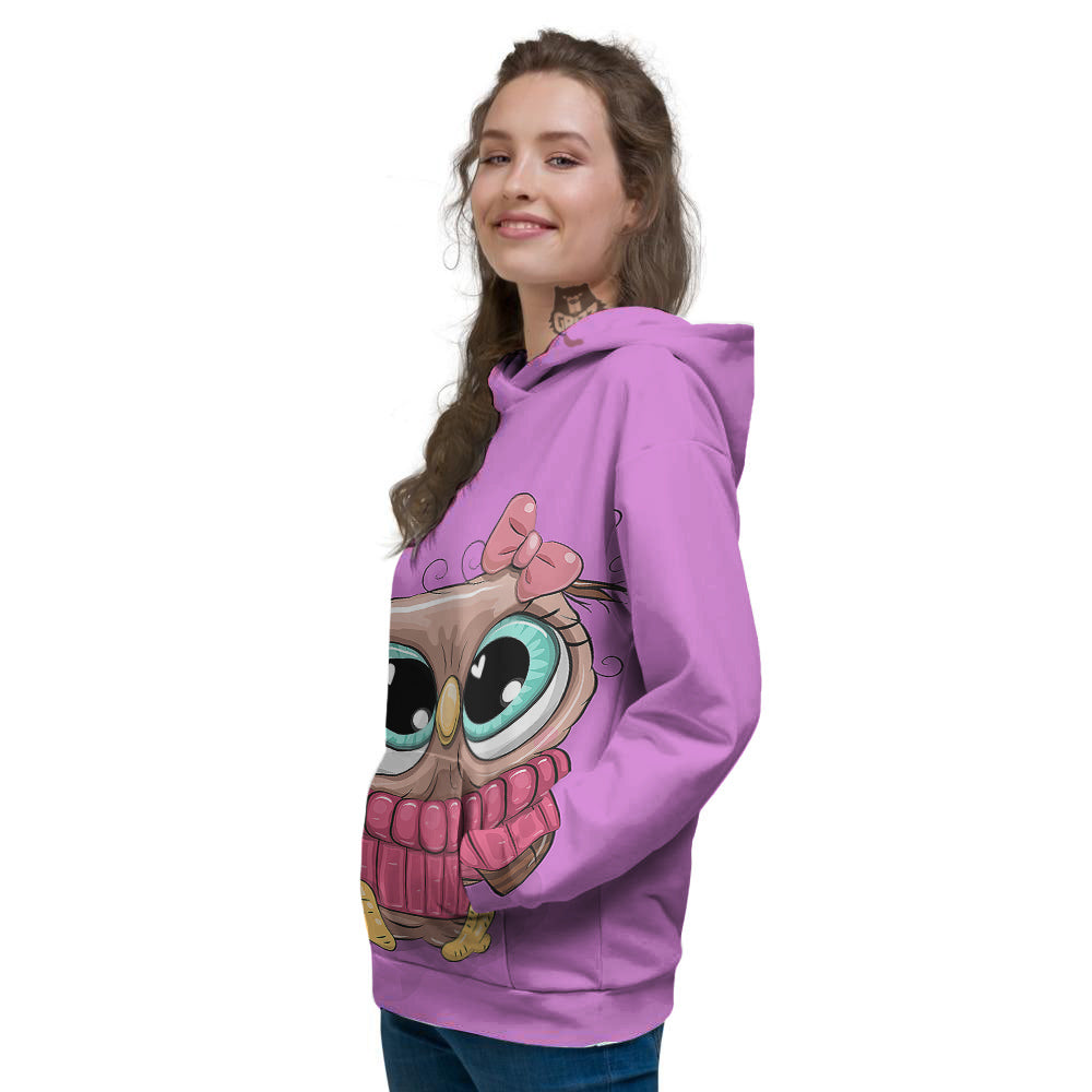 Owl Cute Print Women's Hoodie-grizzshop