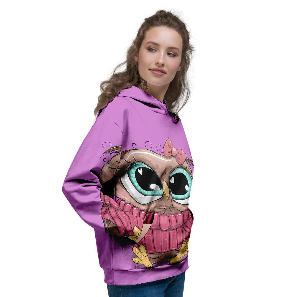 Owl Cute Print Women's Hoodie-grizzshop