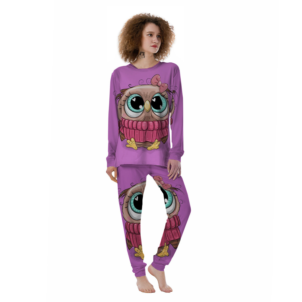 Owl Cute Print Women's Pajamas-grizzshop