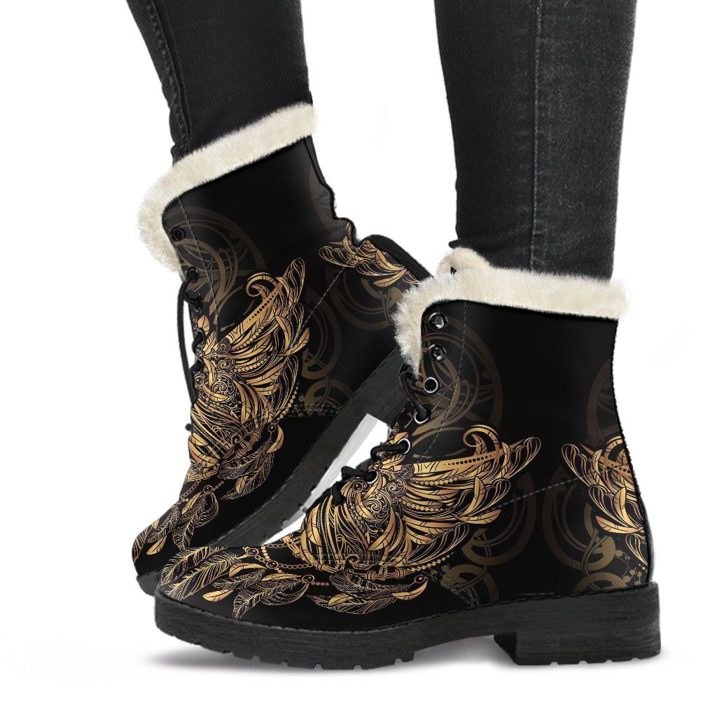 Owl Dream Catcher Feather Pattern Print Comfy Winter Boots-grizzshop