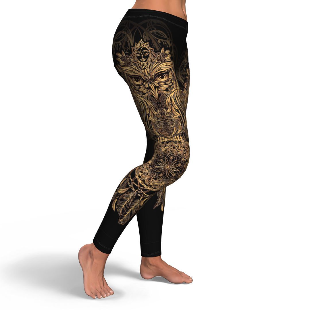 Owl Dream Catcher Feather Pattern Print Pattern Women Leggings-grizzshop