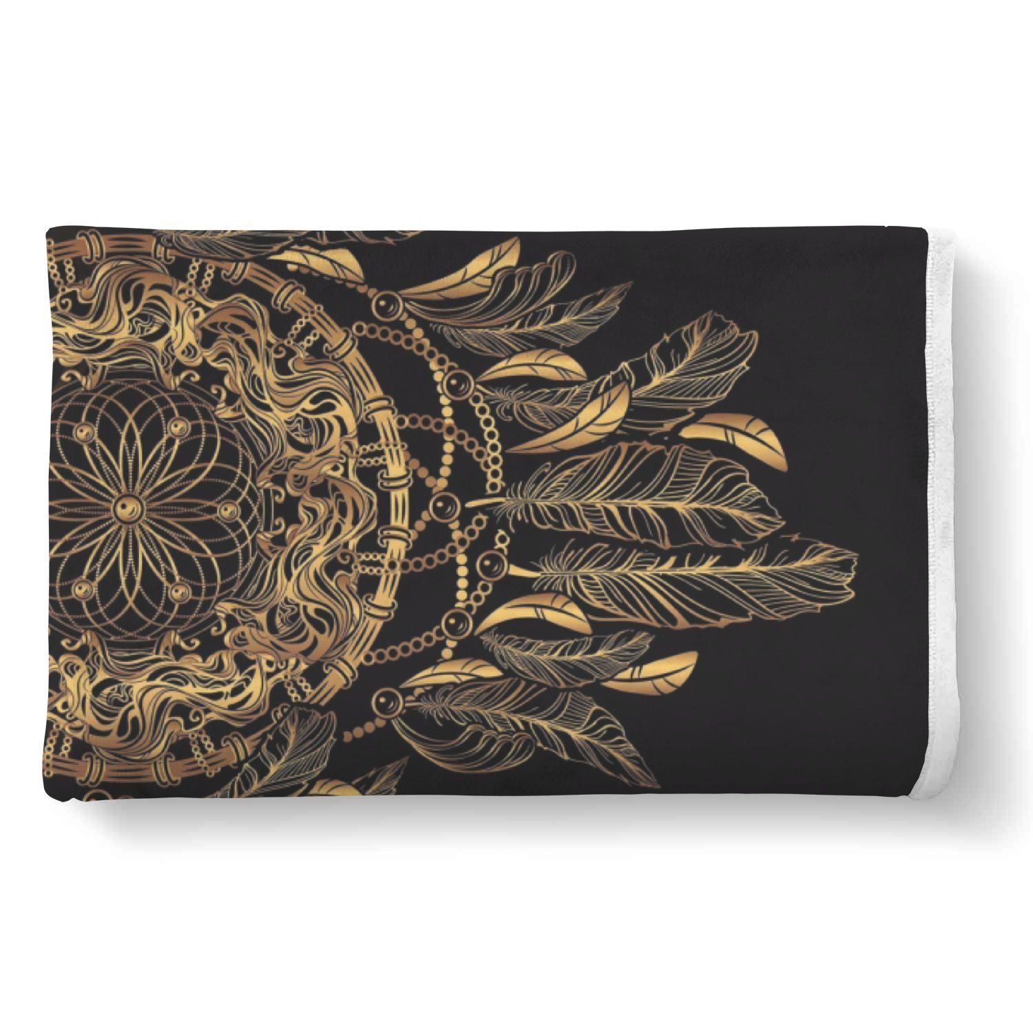 Owl Dream Catcher Feather Pattern Print Throw Blanket-grizzshop