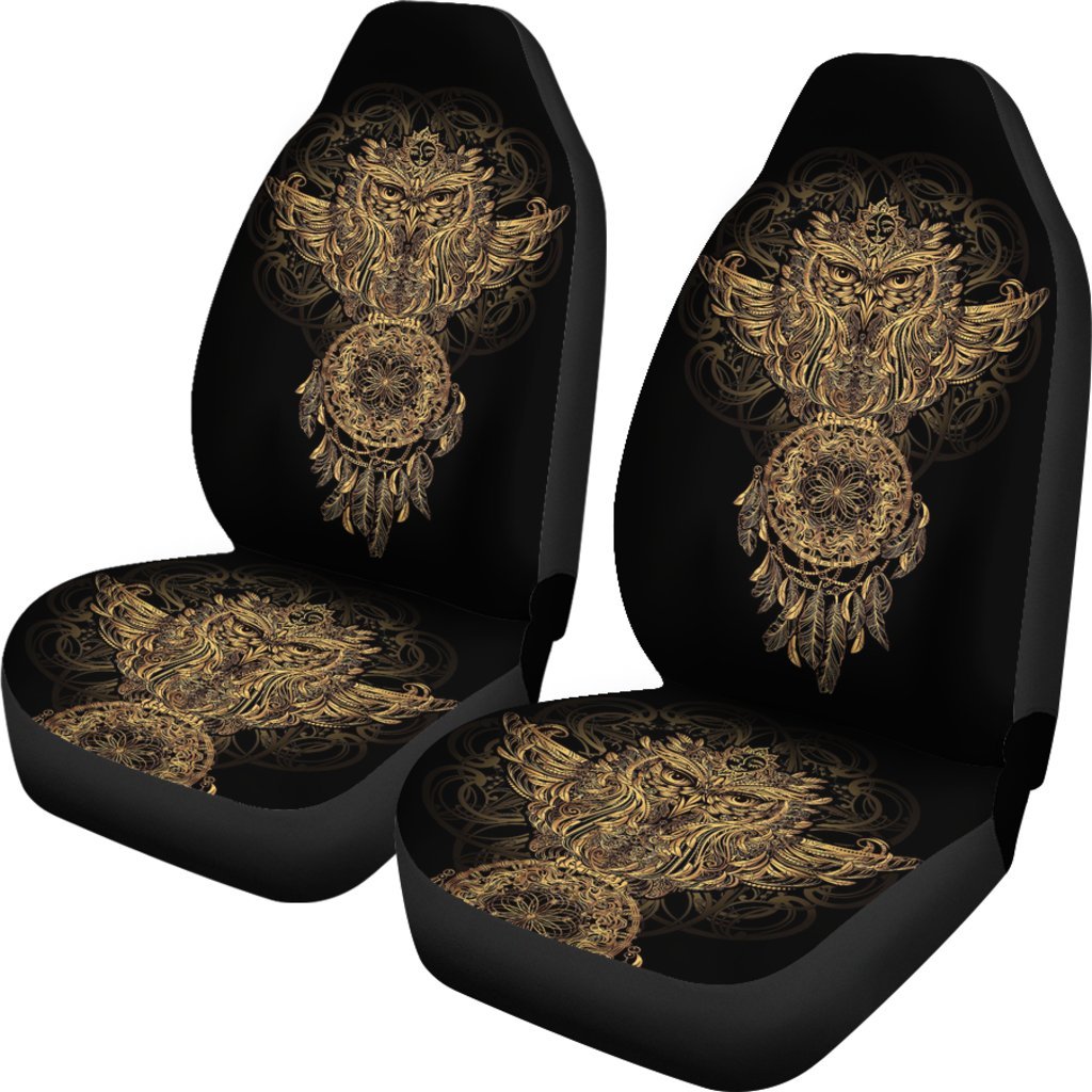 Owl Dream Catcher Feather Universal Fit Car Seat Cover-grizzshop