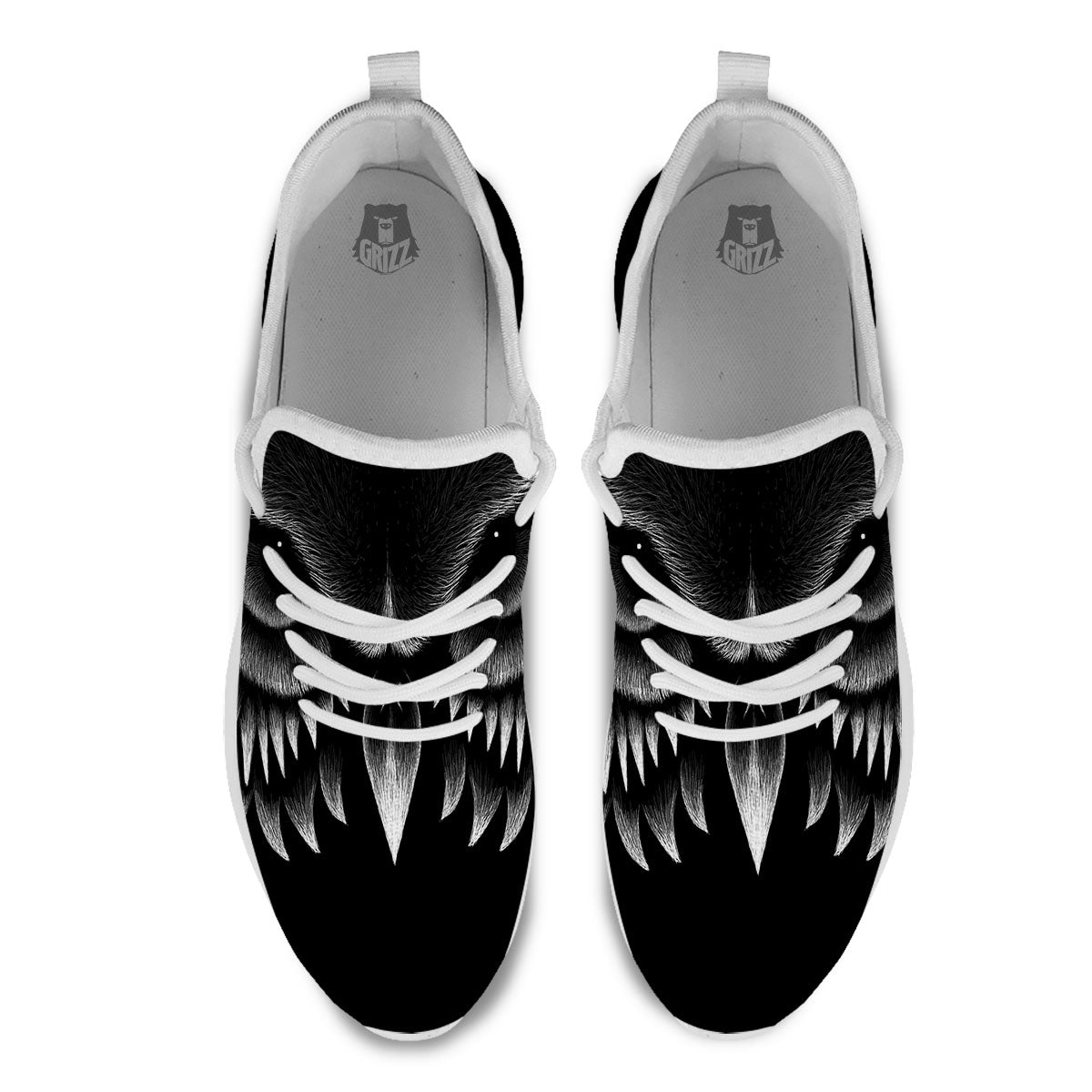 Owl Eyes Print White Athletic Shoes-grizzshop