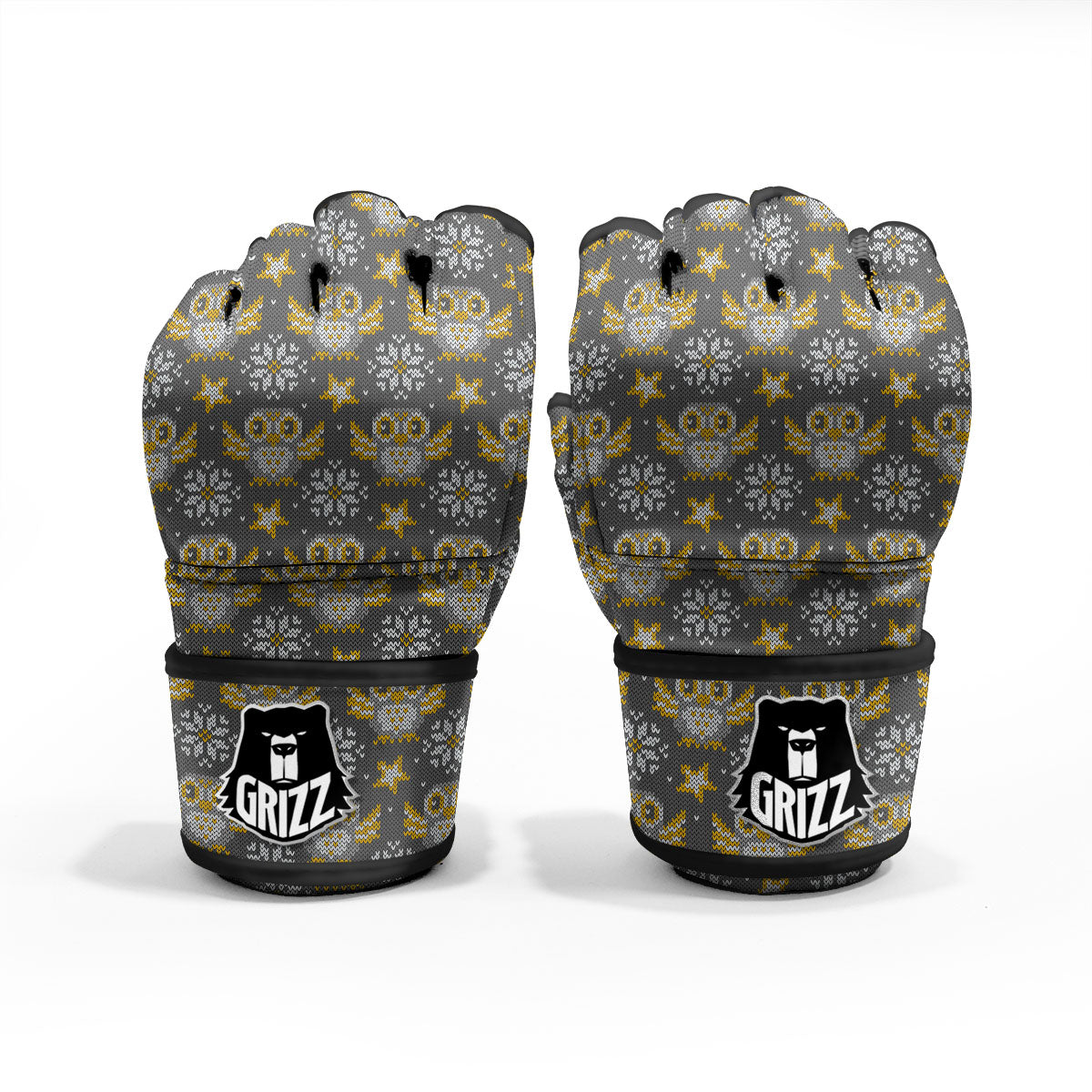 Owl Knitted Print Pattern MMA Gloves-grizzshop