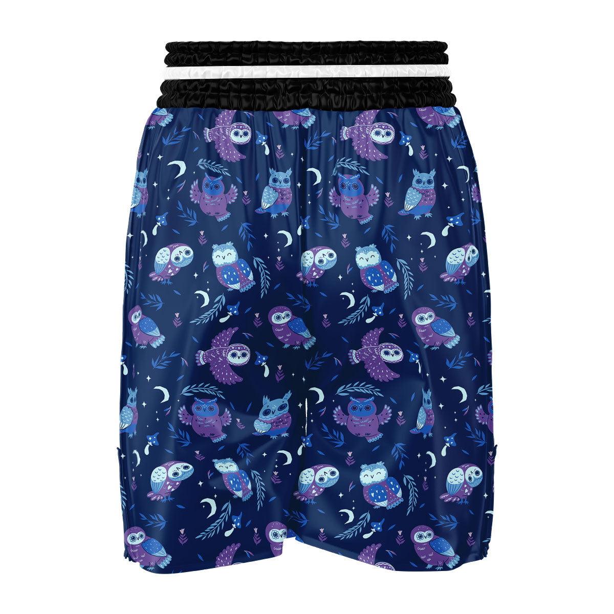 Owl Night Print Pattern Boxing Shorts-grizzshop